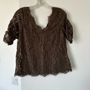 Joie Brown Lace Top